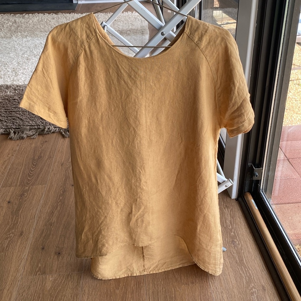 Neu Nomads Organic Linen Cacoon Tunic Blouse Sand Size S